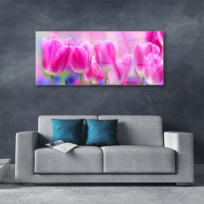 Glass Print Tulips floral pink