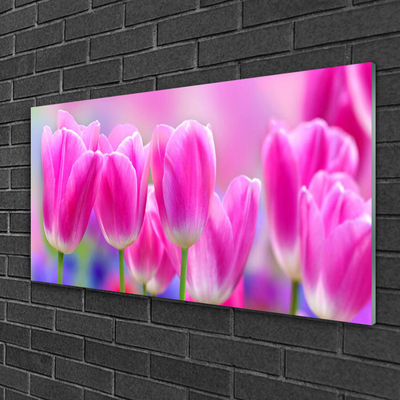Glass Print Tulips floral pink