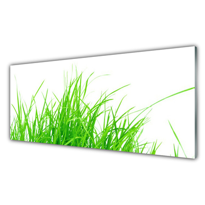 Glass Print Grass floral green white