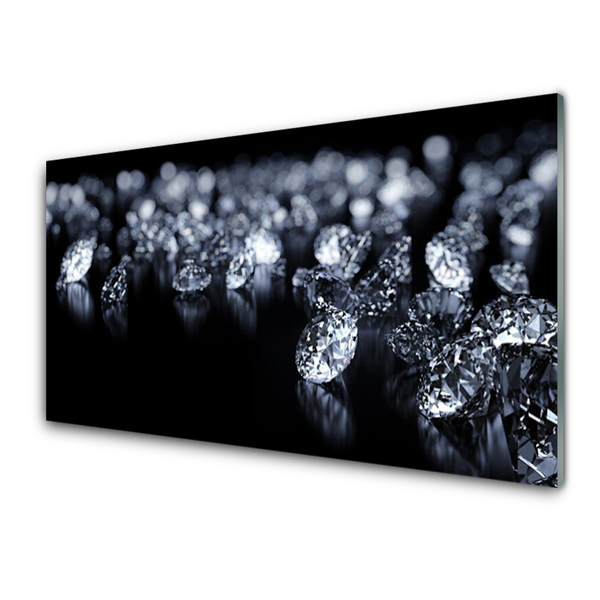 Glass Print Diamonds art black white