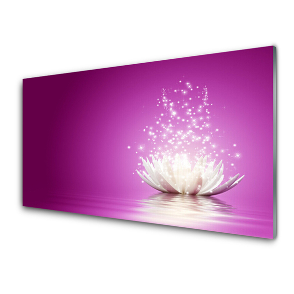 Glass Print Lotus flower floral purple