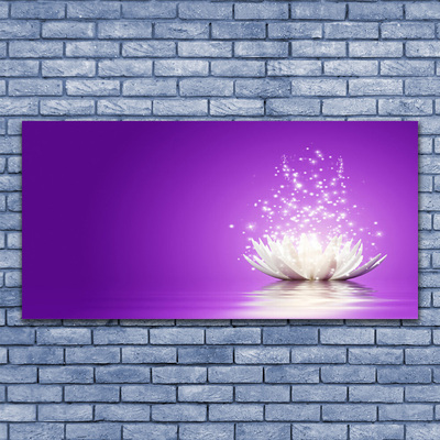 Glass Print Lotus flower floral purple