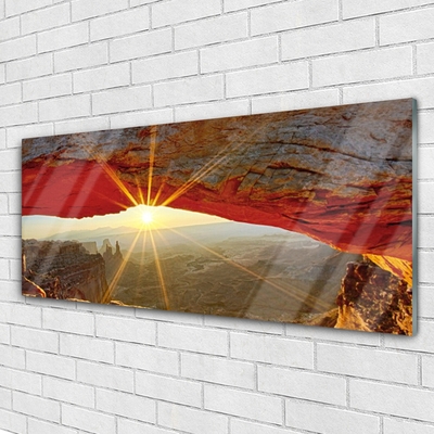 Glass Print Grand canyon landscape red brown