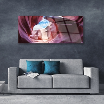 Glass Print Rock river bed art pink blue