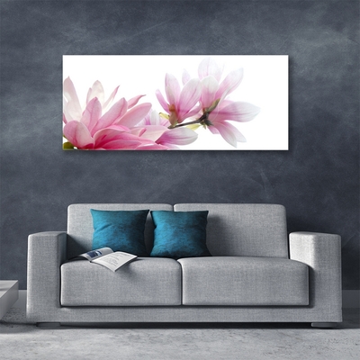 Glass Print Magnolia blossoms floral pink