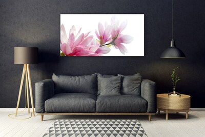 Glass Print Magnolia blossoms floral pink