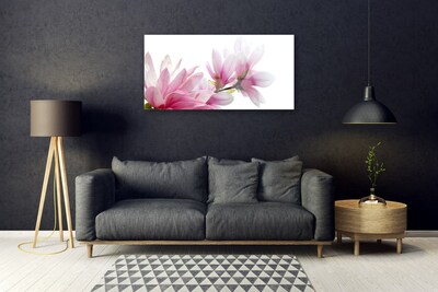 Glass Print Magnolia blossoms floral pink