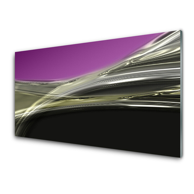 Glass Print Abstract art purple grey black