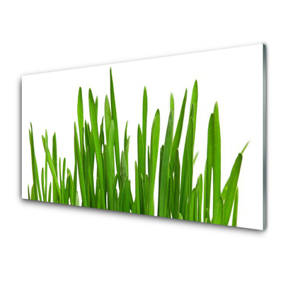 Glass Print Grass floral green white