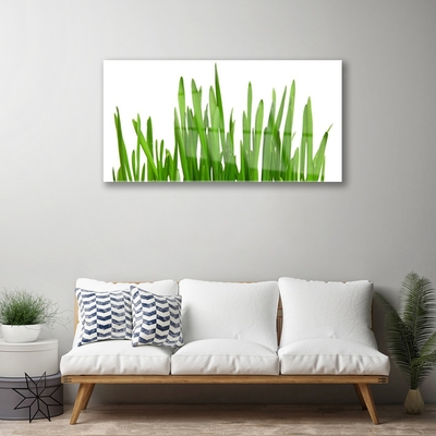 Glass Print Grass floral green white