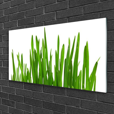 Glass Print Grass floral green white