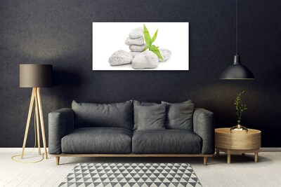 Glass Print Stones nature grey green white