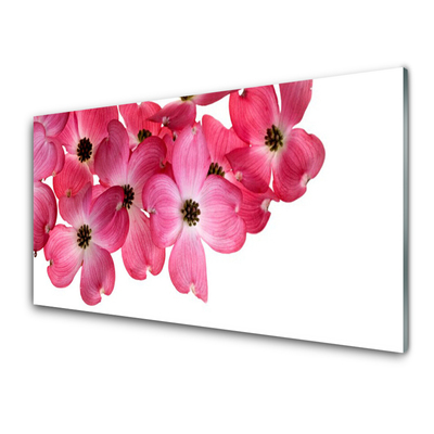 Glass Print Flowers floral pink white