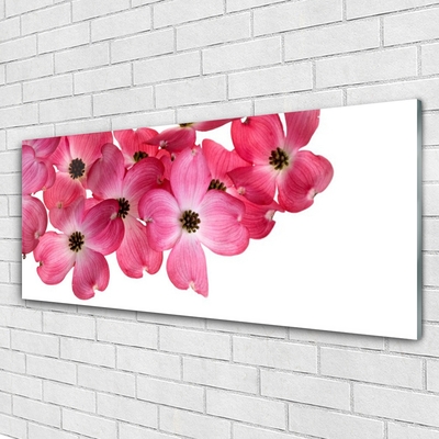 Glass Print Flowers floral pink white