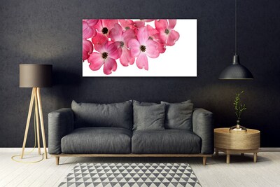 Glass Print Flowers floral pink white