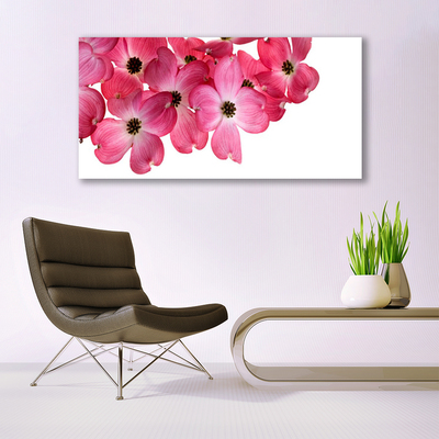 Glass Print Flowers floral pink white