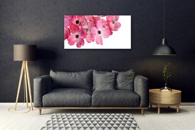 Glass Print Flowers floral pink white