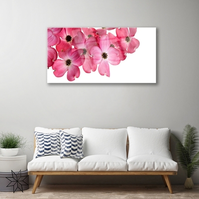 Glass Print Flowers floral pink white