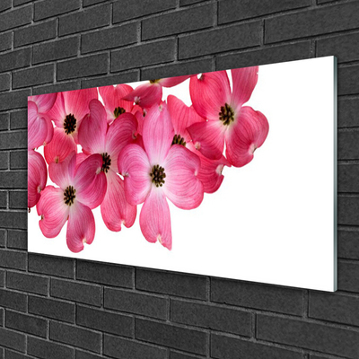 Glass Print Flowers floral pink white