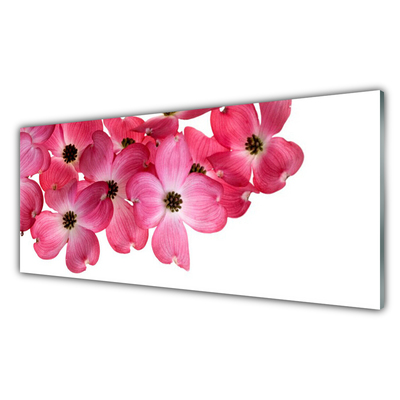 Glass Print Flowers floral pink white