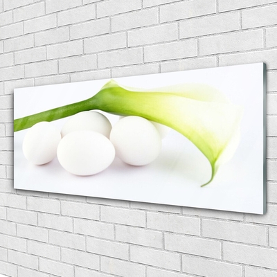Glass Print Eggs floral white green