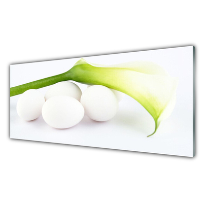 Glass Print Eggs floral white green