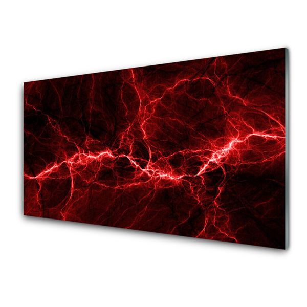 Glass Print Abstract art red