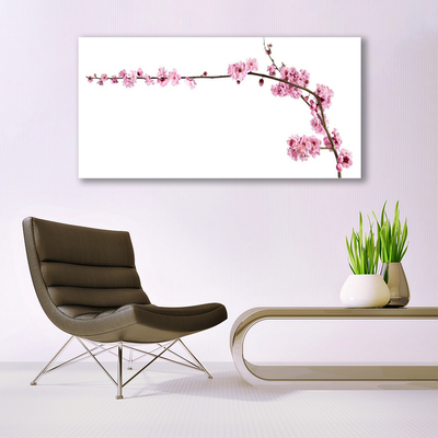 Glass Print Flowers floral pink white