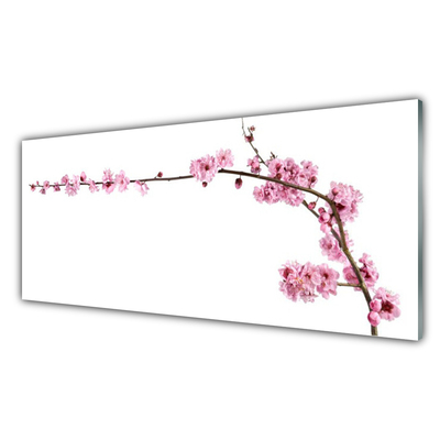 Glass Print Flowers floral pink white