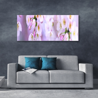 Glass Print Flowers floral white purple