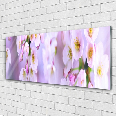 Glass Print Flowers floral white purple