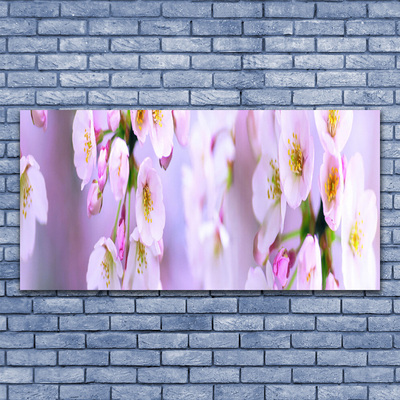 Glass Print Flowers floral white purple