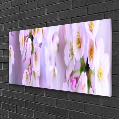 Glass Print Flowers floral white purple