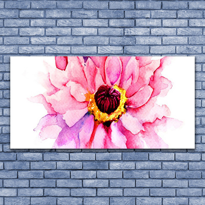 Glass Print Flower floral pink yellow white