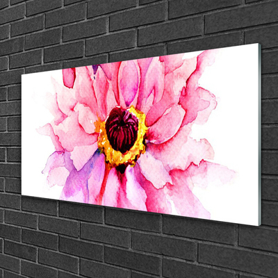 Glass Print Flower floral pink yellow white