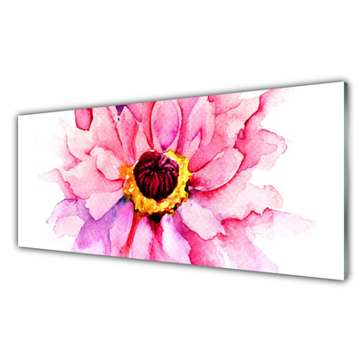 Glass Print Flower floral pink yellow white