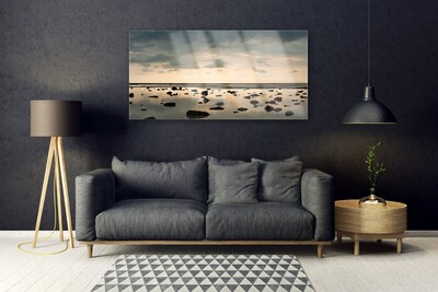 Glass Print Water landscape grey