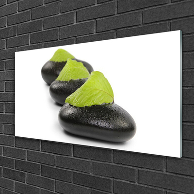 Glass Print Stones art black green white