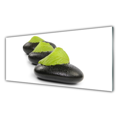 Glass Print Stones art black green white