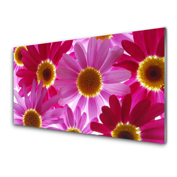 Glass Print Flowers floral pink yellow