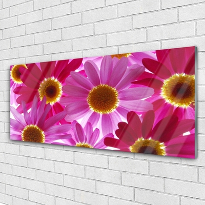 Glass Print Flowers floral pink yellow