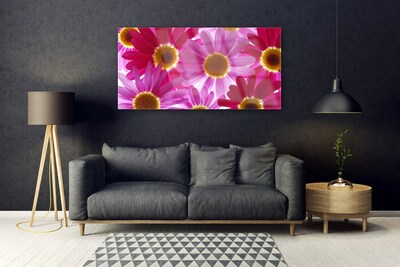 Glass Print Flowers floral pink yellow