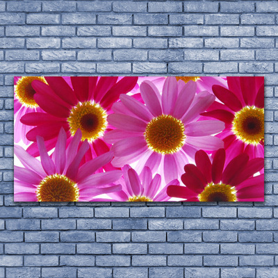 Glass Print Flowers floral pink yellow