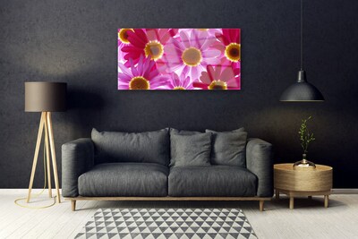 Glass Print Flowers floral pink yellow