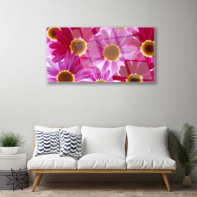 Glass Print Flowers floral pink yellow