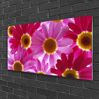 Glass Print Flowers floral pink yellow