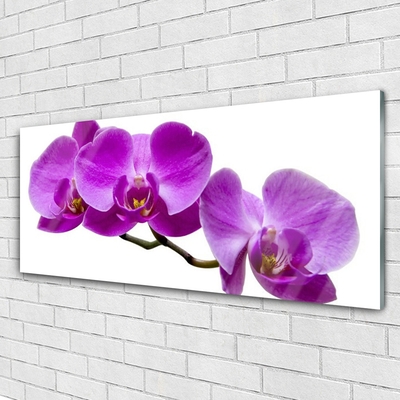 Glass Print Flowers floral purple brown