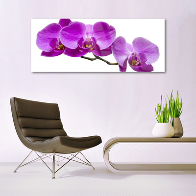 Glass Print Flowers floral purple brown