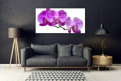 Glass Print Flowers floral purple brown