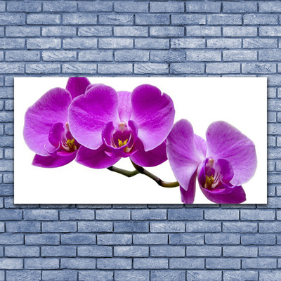 Glass Print Flowers floral purple brown